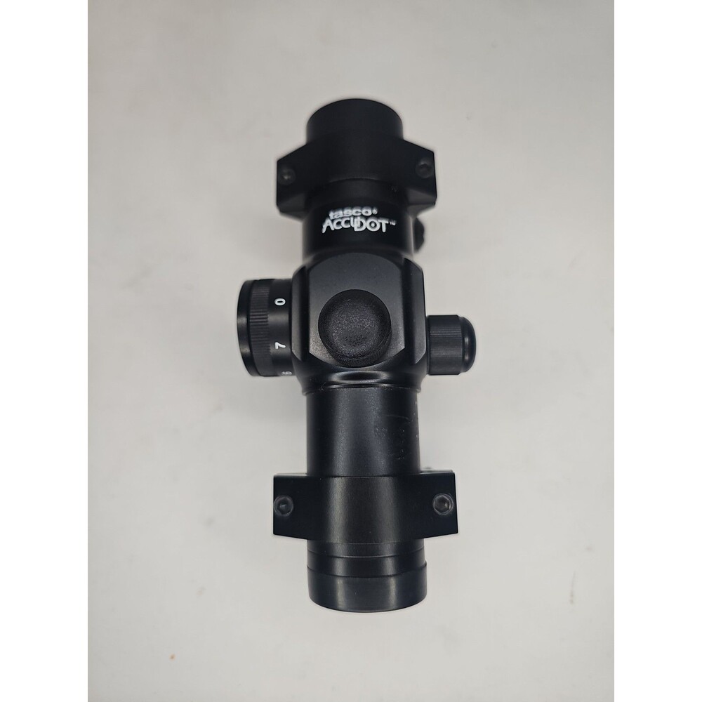 Tasco AccuDot Red Dot Sight Scope Rifle Optic w Mount Rings Black
